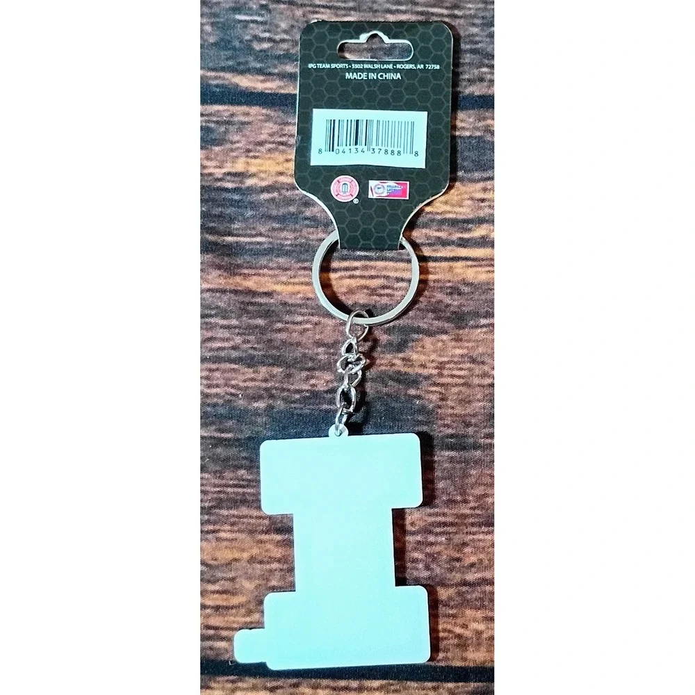 University of Illinois Fighting Illini Block I Logo Keychain Orange Navy Blue